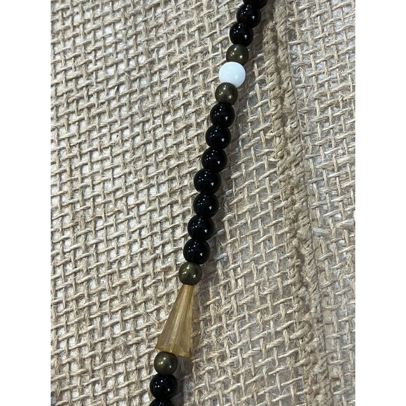 Long Beaded Pendant Necklace Mixed Genuine Tested Stones Silver Tone 28in - Picture 2 of 7